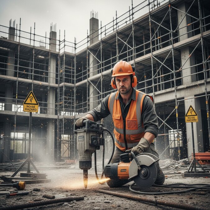 Arbeidstaker med hørselsvern i støyutsatt arbeid