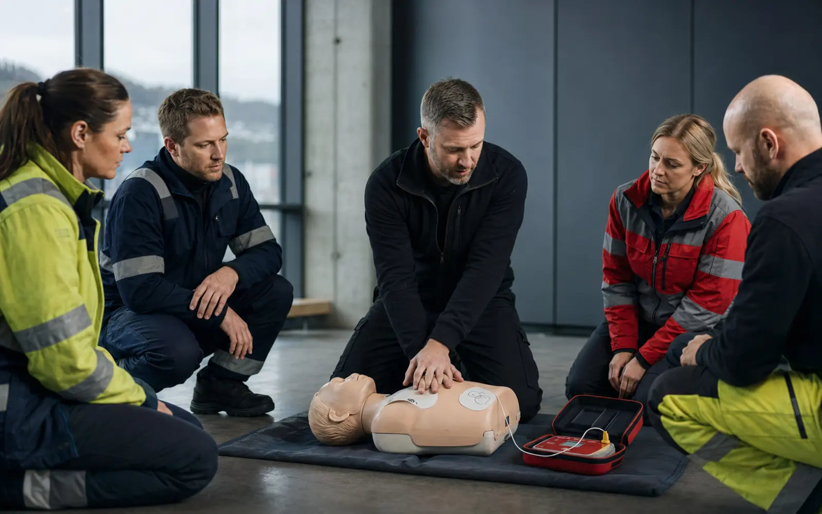 Førstehjelpskurs for arbeidsplassen med HLR og hjertestarter