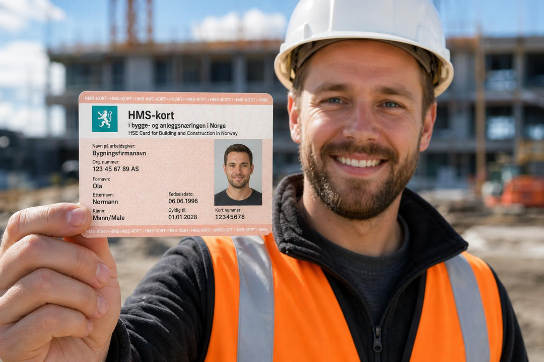 Bygningsarbeider viser frem offisielt HMS-kort
